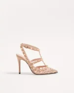 Valentino Rockstud Lace Pump With Straps 100Mm